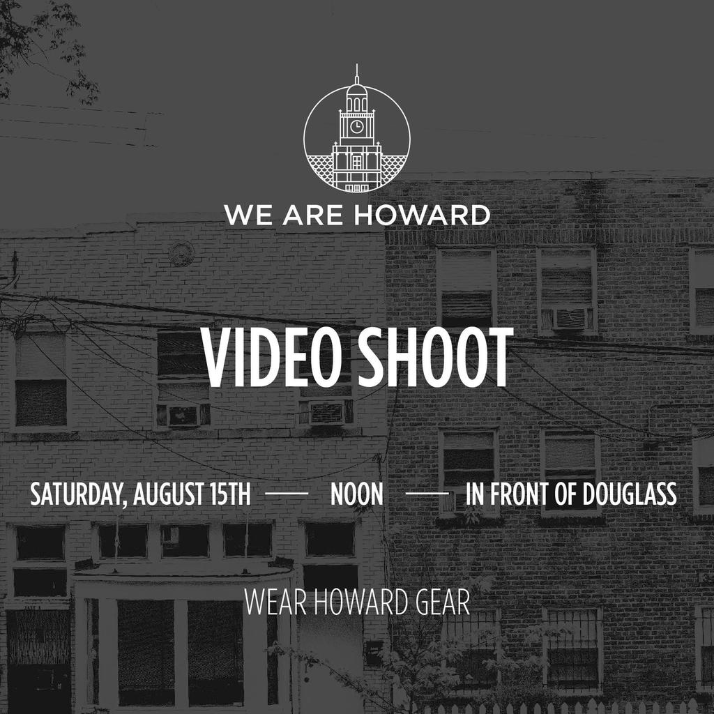 WeAreHoward's tweet photo. Come out and show off your new @HowardU gear for our video shoot! We want the whole family there outside of Douglas! http://t.co/vWlrT8S7c3