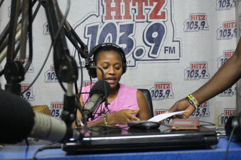 Hitz1039FM's tweet photo. The beautiful @ammzgee is airborne with #EntertainmentThisWeek on @HITZ1039. Your thoughts are welcome. #HitzFm. http://t.co/l0bgGFJaEy