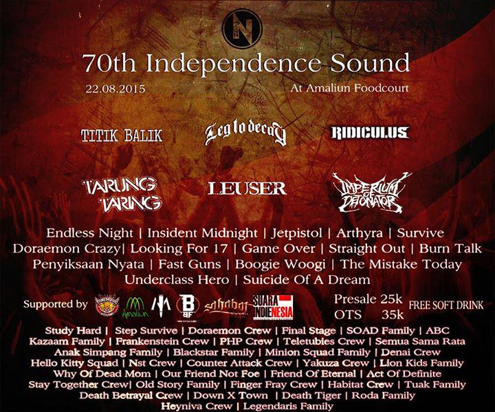 Malam ini di Amaliun Foodcourt "70th Independence Sound" merapat !!!
