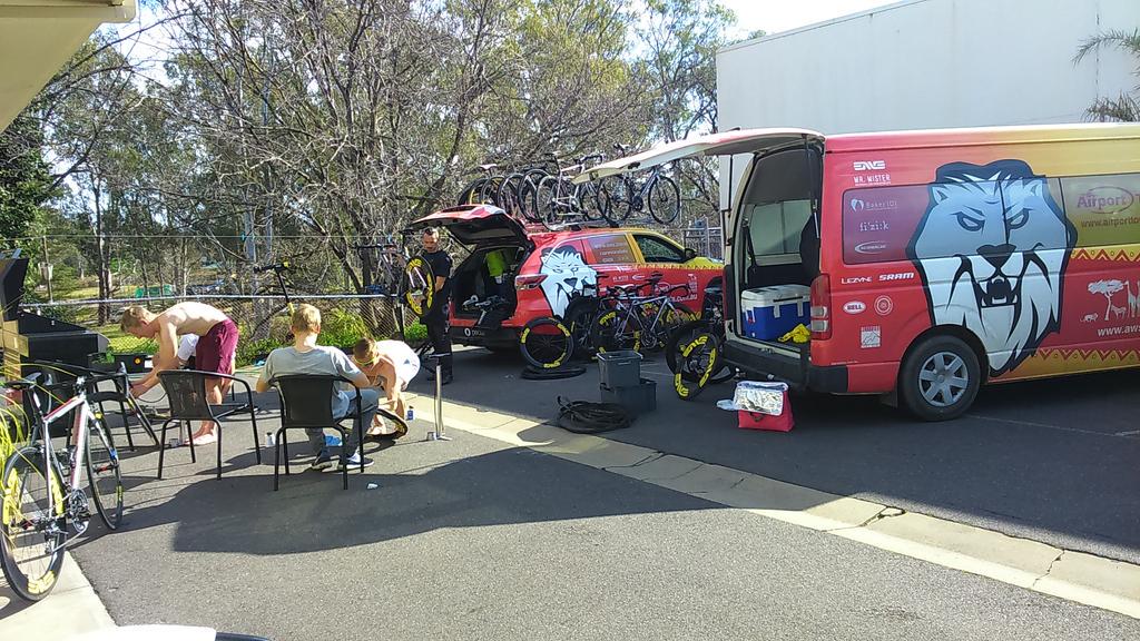 Racing,winning, and even fixing bikes together.<a href="/AWS_Cycling/">AWS_Cycling</a> what a cool team we have.