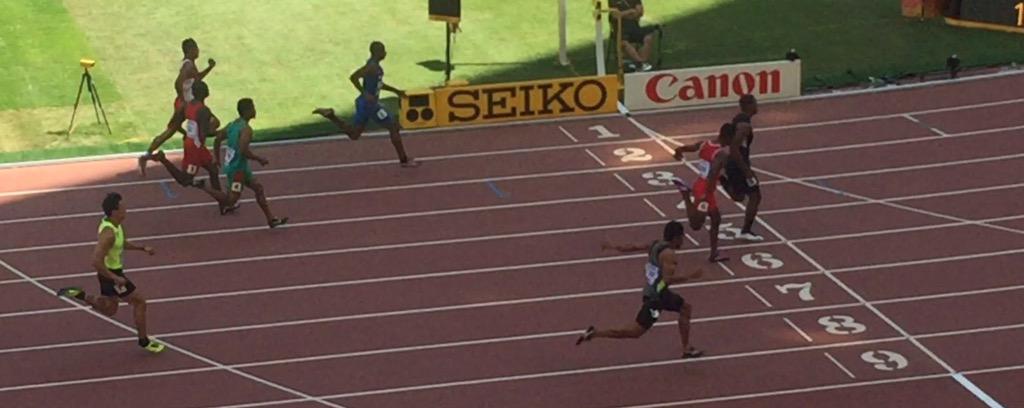 Saabahey Saaid. qualified to the 1st round of 100m, ran in 10.56sec, got 2nd in the preliminaries heat. IAAF #WCH2015