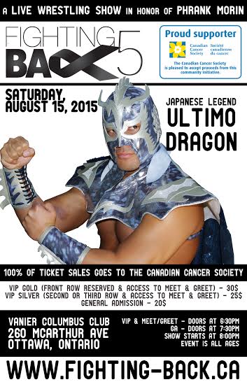 Off to Canada this weekend. Fighting Back Cancer. Thank you! @FightingBack613 @C4Wrestling #FightingBack5