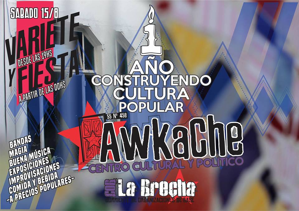 AwkaCheCC's tweet photo. VARIETÉ /19 hs/ Y FIESTA /01:30 hs/. 
¡1 año de lUcha &amp; trabajo AUtoGeStIVo! https://t.co/PQ5l0zp2NC http://t.co/AUTx1jbt48