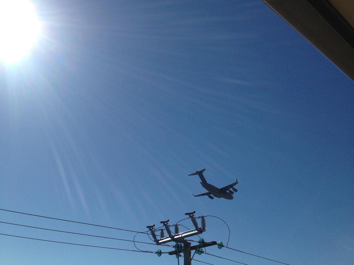 isobelroe's tweet image. I was so excited I couldn't even get a photo. That was the greatest thing ever. C17 so low over my house! #vp70