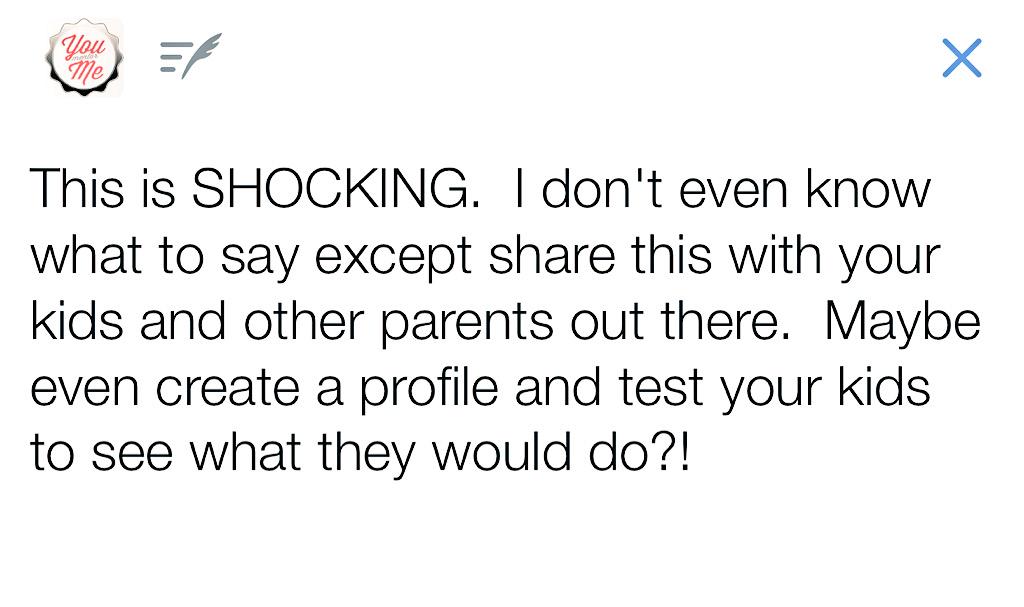 YouMentorMe's tweet photo. @YouMentorMe: The Dangers Of Social Media (Child Predator Social Experiment) http://t.co/fKZfGU0Keu via @youtube http://t.co/p307QT0RQi