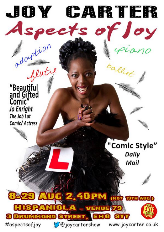 EncompassOnline's tweet photo. At #EdFringe? Check out the hilarious #AspectsofJoy by @joycartershow. Worked on by our fab associate @AKornitzer! http://t.co/b7UA2AnGsO