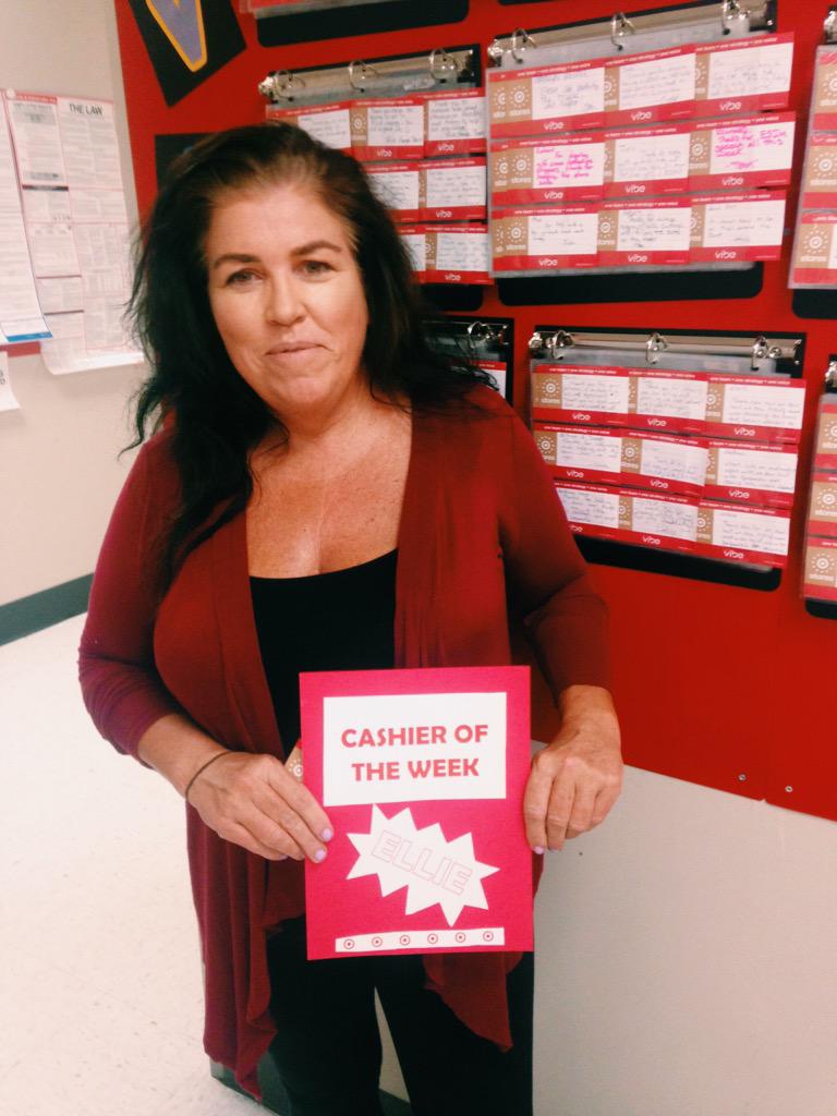 0914Target's tweet photo. Ellie's 7 red cards helped #T0914 meet our conversion goals last week! #cashieroftheweek @NicoletteSeitz @bigdh42 http://t.co/zSWcNoiixE
