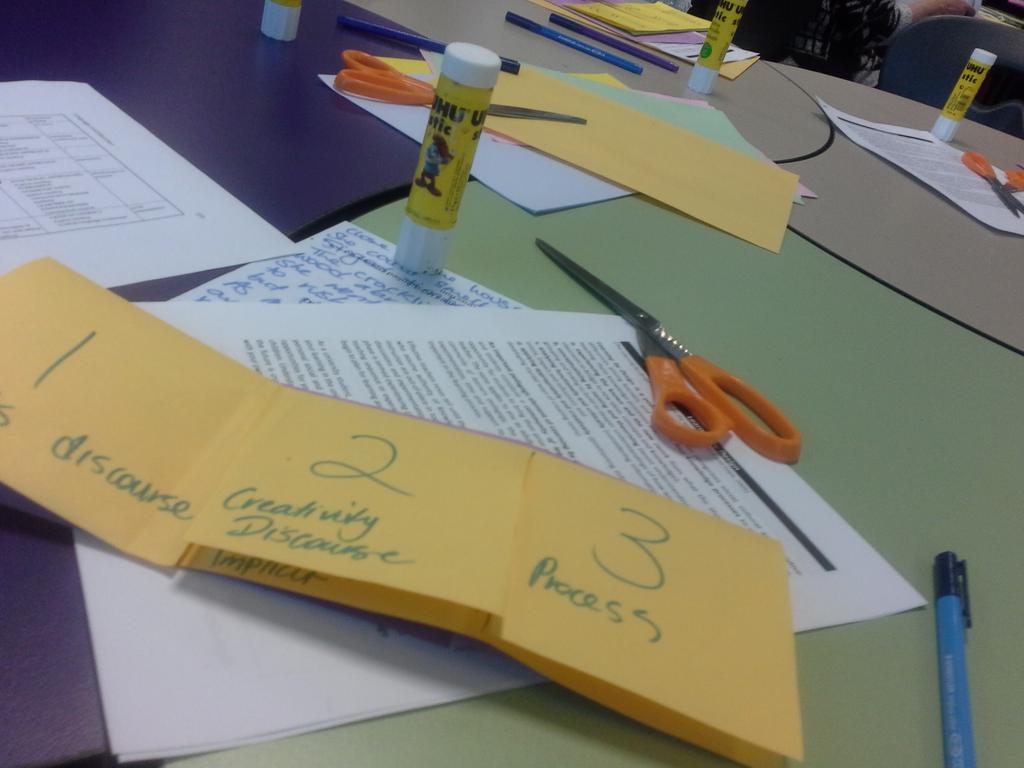 Digital_darben's tweet photo. You've got to love a middle years workshop with cutting,  pasting and felt pens #etaq15 http://t.co/PydFobN9eu