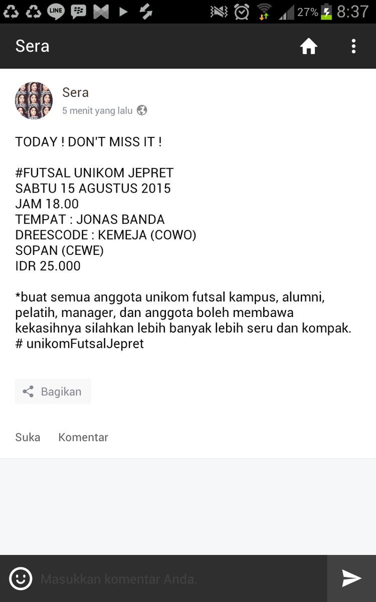 serarahmaa's tweet photo. @Futsalunikom http://t.co/VJP7nzHMa4