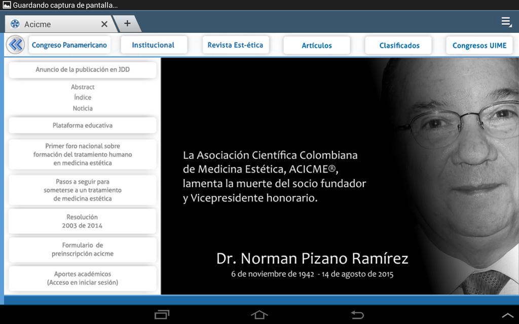 acicme's tweet photo. Un hasta pronto sentido y del alma a nuestro miembro fundador y vicepresidente honorario Norman Pizano. http://t.co/fOjtzMlvAx