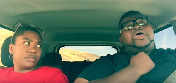 BuzzFeed's tweet photo. A guy filmed himself lip-syncing during an entire 7 hour road trip. His sister was not amused. http://t.co/xiFTL3eDra http://t.co/sZMbo5P4JV