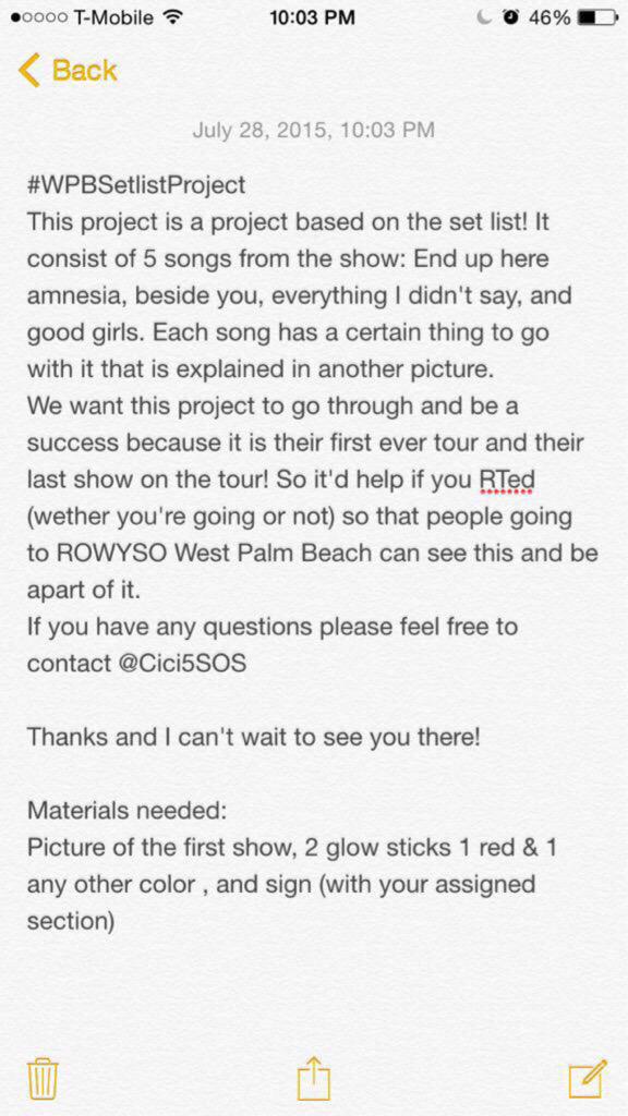 calpal88_88's tweet photo. #WPBSetlistProject http://t.co/ogZtpetk5p
