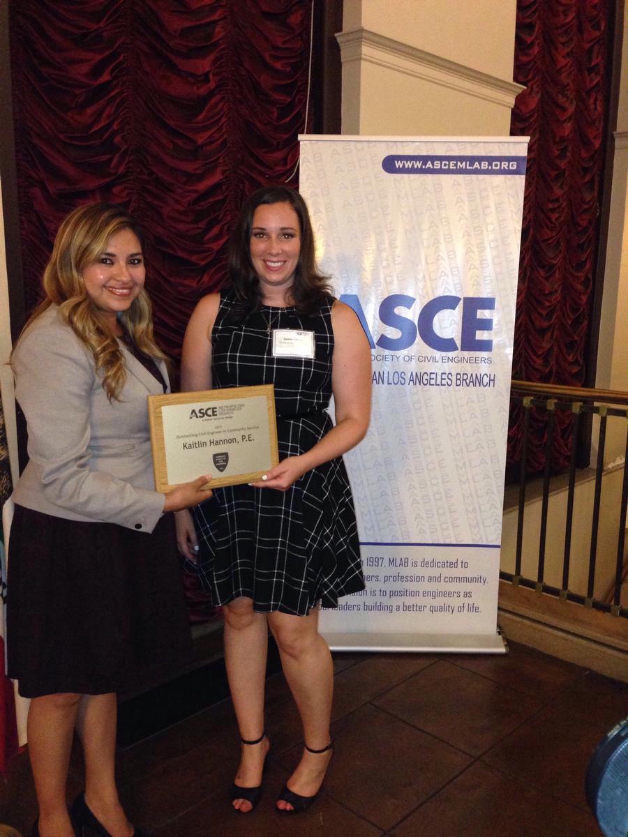 LACoPublicWorks's tweet photo. Congratulations @LAPublicWorks Kaitlin Hannon on being awarded #ASCEMLAB Outstanding CE in Community Service! http://t.co/ijgO5DIQJr