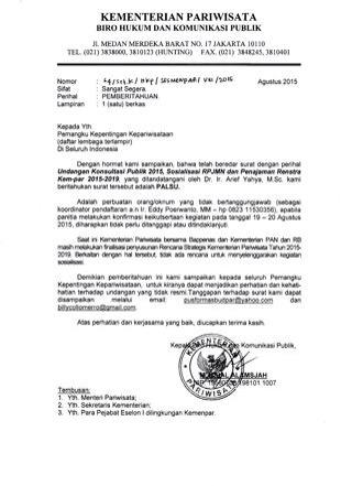 Kemenpar Ri No Twitter Surat Klarifikasi Resmi Kementerian