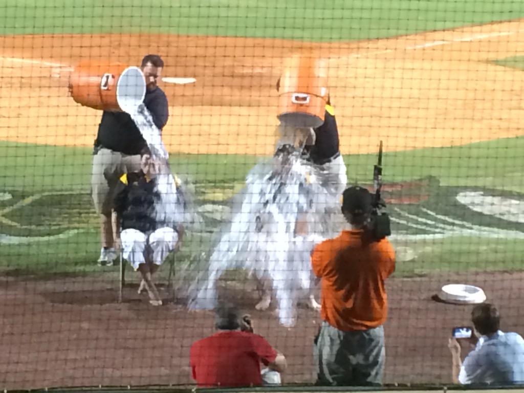baseballbucket7's tweet photo. @MiLB every August until a cure.  #IceBucketChallenge @BGHotRods game tonight http://t.co/bdGMw85VX8”