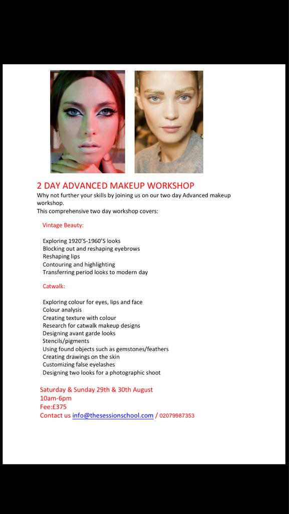 sessionschool's tweet photo. We've an amazing advanced makeup workshop August 29th &amp; 30th - TO BOOK CALL 02079987353/ info@thesessionschool.com http://t.co/EjGivFdBnT