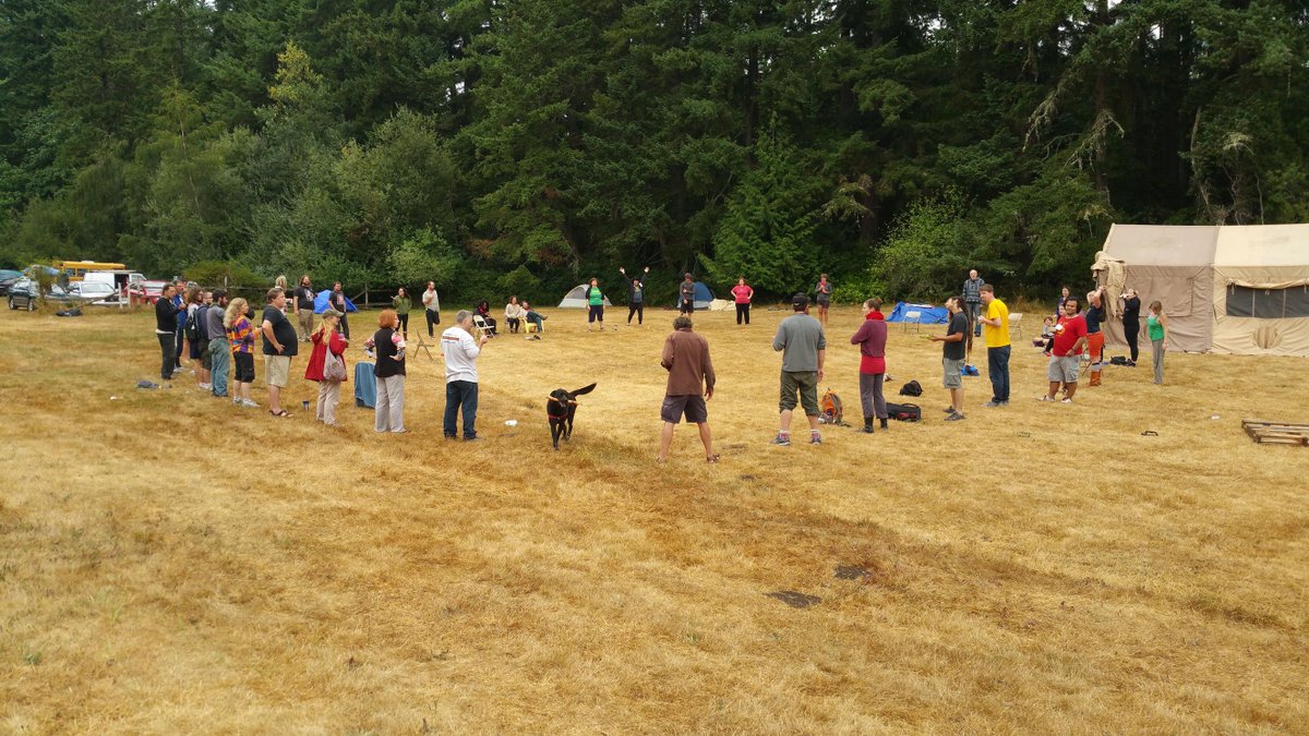 backboneprog's tweet image. Backbone Campaign Localize This Action Camp Vashon Is. WA 'Morning Circle' backbonecampaign.org/LocalizeThisNW #WelcomeToBlockadia