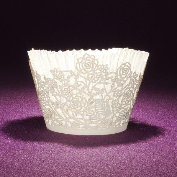 PPPStationery's tweet photo. #Love our #Rose #Vine #cupcake #wrapper ! In gold, white & ivory. http://t.co/8l22g92OfJ #prettypartypaper #wedding http://t.co/L2DwbPz7Im