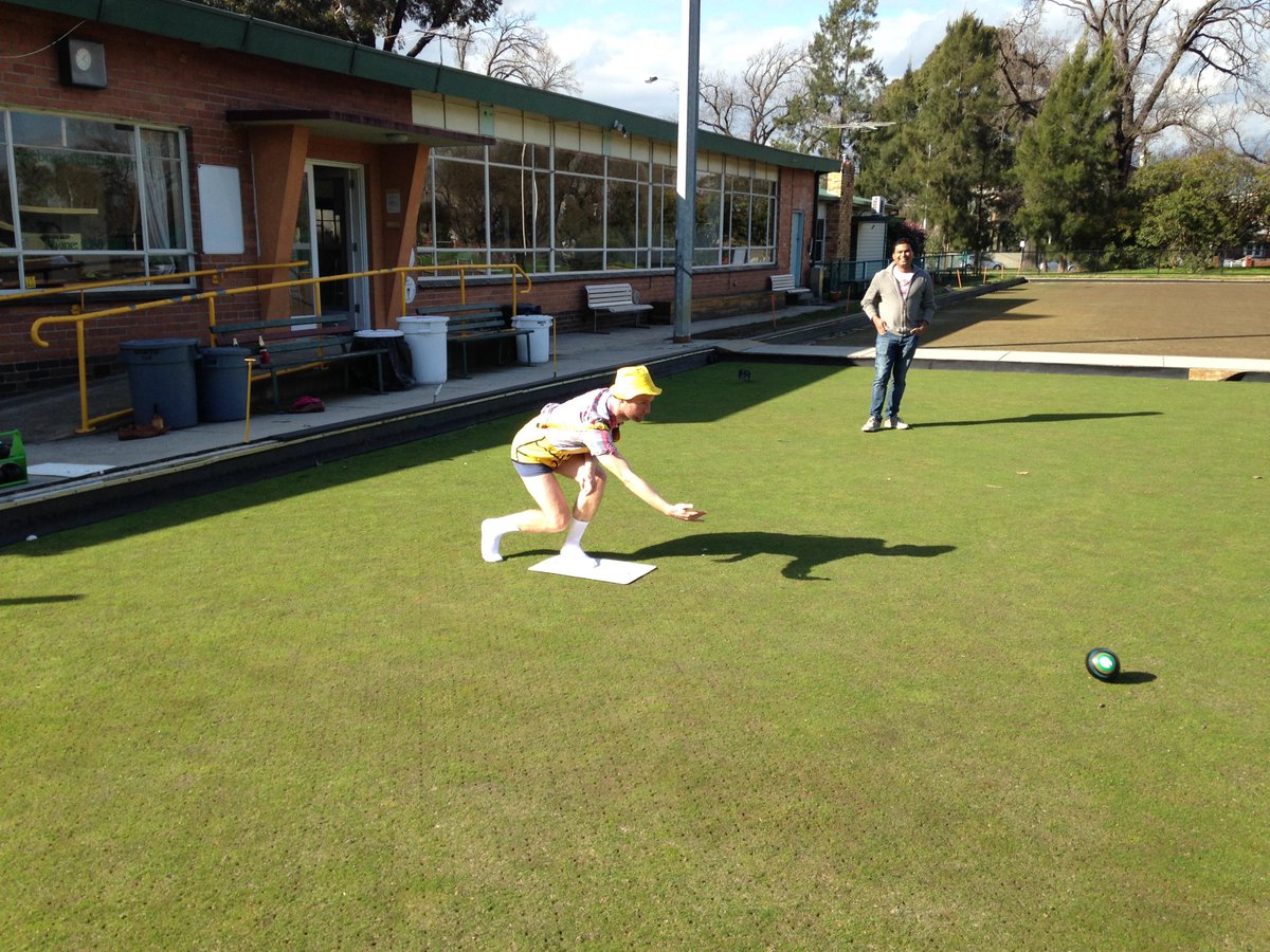 BowlsPPC's tweet photo. On a beautiful spring day we've opened our barefoot green. Honour of the first bowl obviously went to the buck!#bowls http://t.co/5rsxzswzZE
