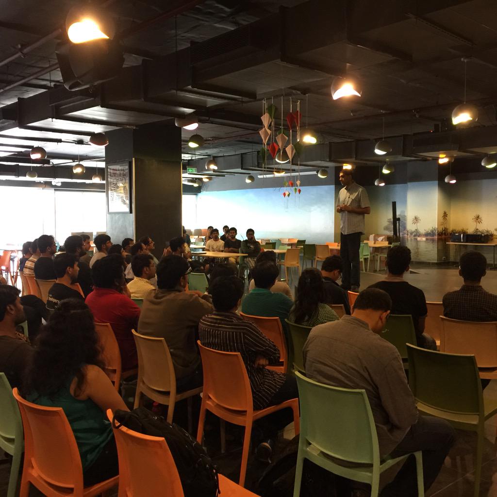 thenudge_in's tweet photo. . @Jeroninio at his best, giving his keynote at #FreedomHack15 @InMobi http://t.co/Np5UrpvpdO
