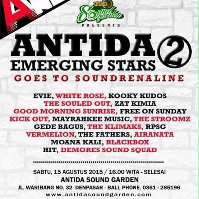 Sore ini kita di Antida Soundgarden jam 6 sore. Free entry. Ramaikan!