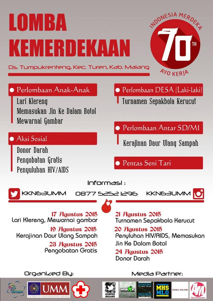 mahasiswamlg's tweet photo. | @kkn63umm
HUTRI70 #AyoKerja #KKN63 #Tumpukrenteng  http://t.co/bNf9YivJG7