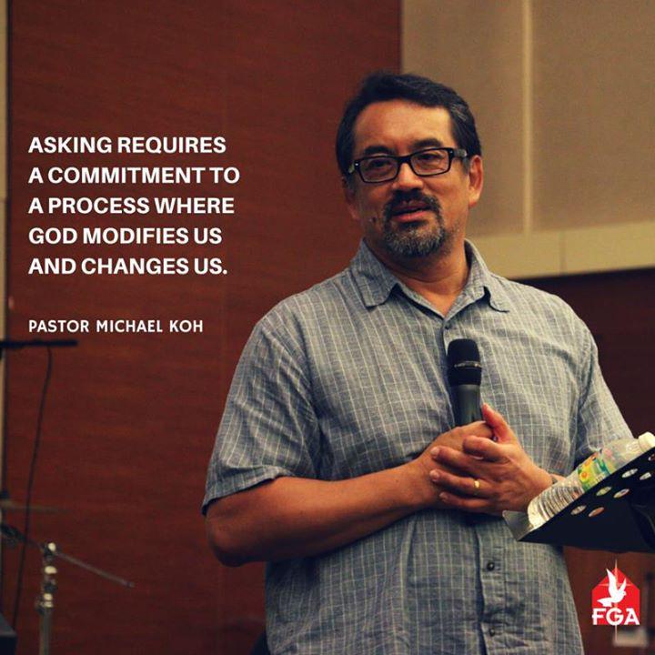 FGAKL's tweet photo. Asking requires a commitment to a process where God modifies us and changes us.
- Pastor Michael Koh http://t.co/FKjX6x7opd