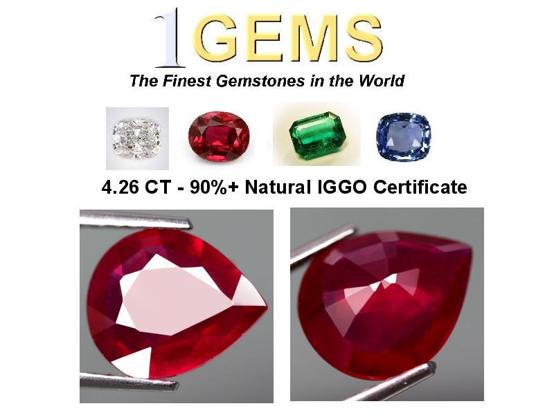 1GEMSNET's tweet photo. 4.26 Carats #Ruby with #IGGO Cert over 90% Ruby http://t.co/DvwdMPge4y #Rubies #Gems #Gemstones #Bling #Jewelry http://t.co/oSL3dIAyYK