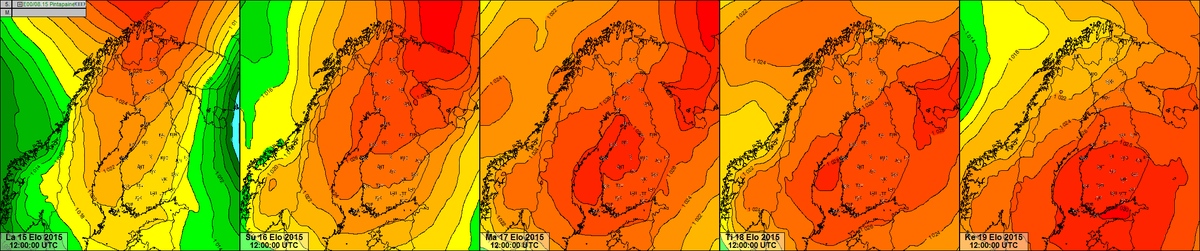 Korkeapaine on Suomen yllä lähipäivien aikana. #sää
