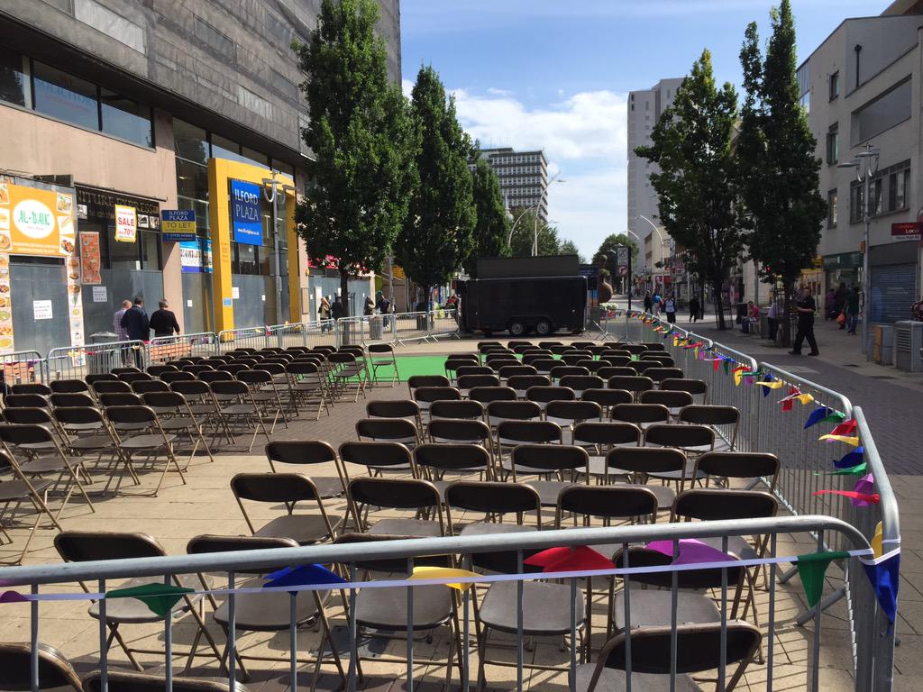 Open air cinema almost ready to go in Ilford. Let's hope the weather holds! Come on down its free!