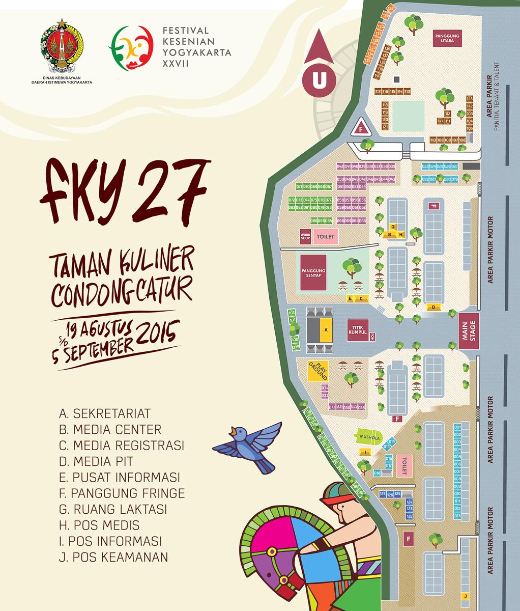 Ini pegangan biar lebih gampang menjelajah Venue #FKY27 Taman Kuliner Condongcatur. Jaga dengan segenap jiwa :D