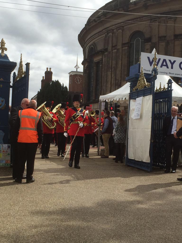 SLSsecurities's tweet photo. A popular job with our stewards, escorting the marching band through town #ShrewsburyFlowerShow &amp; into the showground http://t.co/sGVvbnTqc1