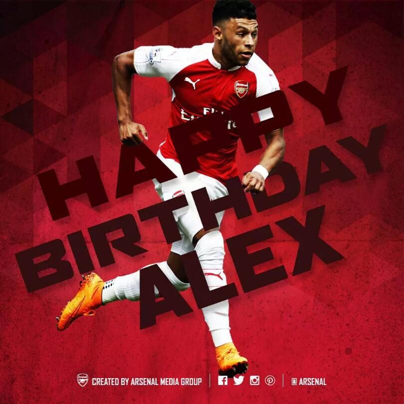 Remessage to wish a happy birthday to Alex Oxlade-Chamberlain! 