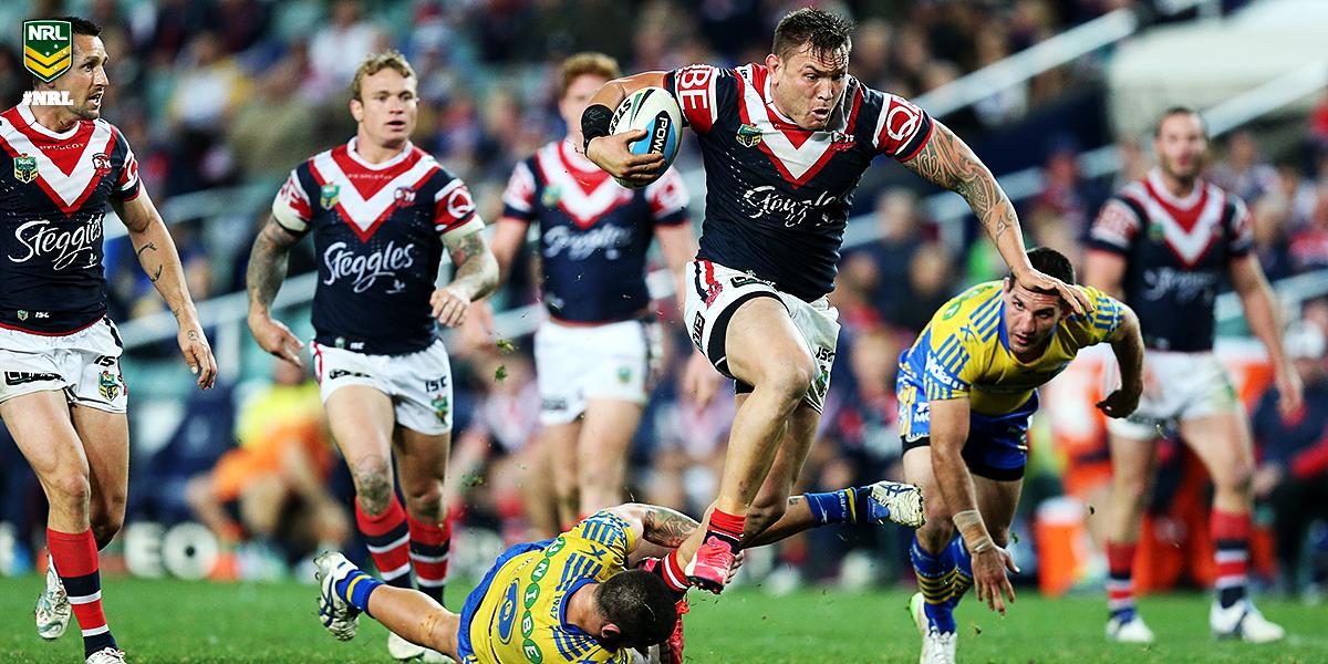 NRL's tweet image. Get out of his way!

@JWH_755

#NRLRoostersEels

#NRL