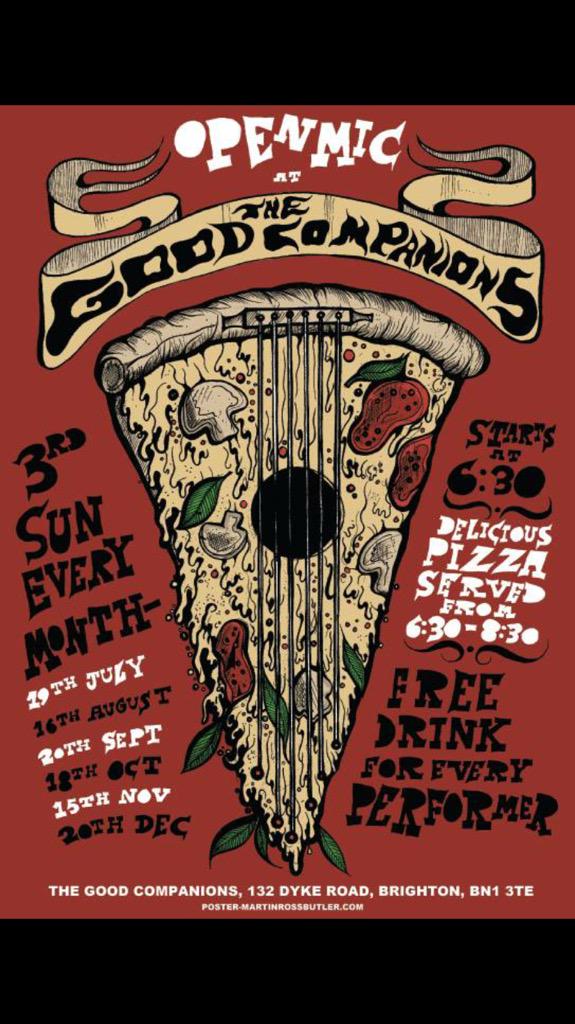 #openmic tomorrow eve from 6:30 #brighton #music #pizza