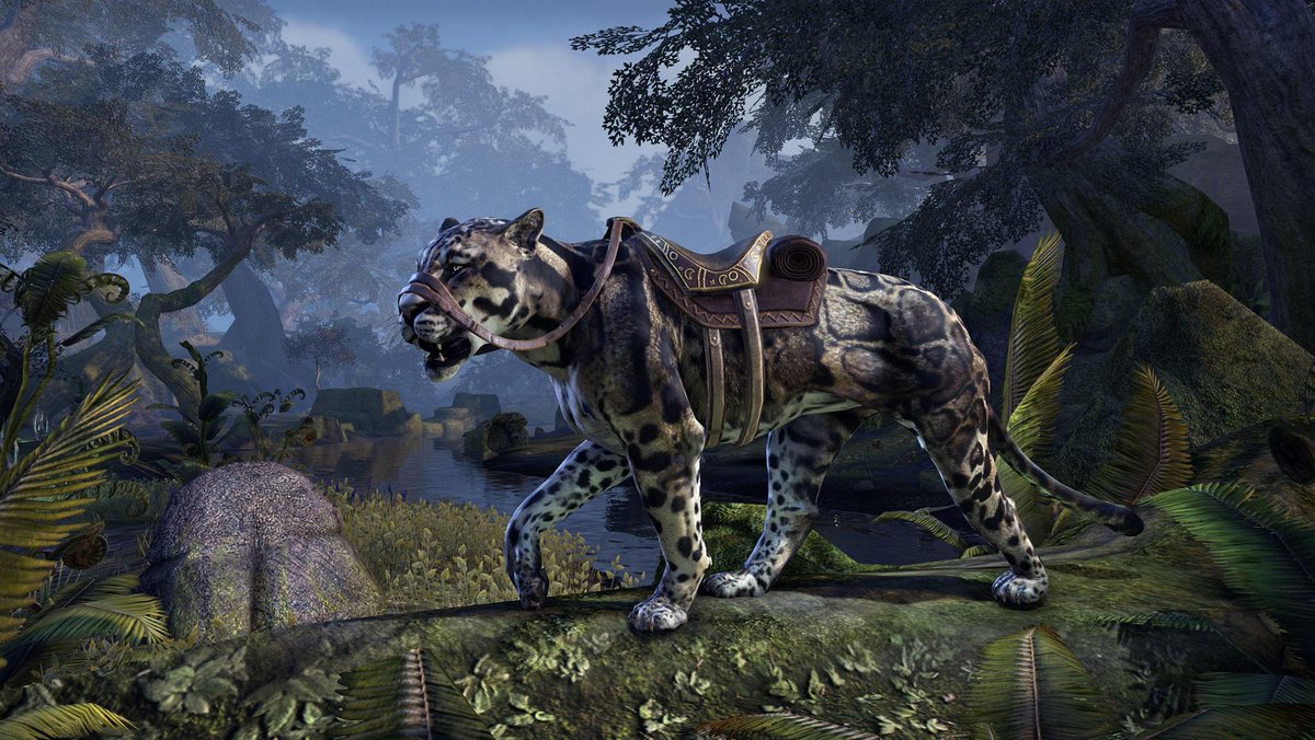 TESOnline's tweet photo. Race through Tamriel’s forests and plains on the nimble Clouded Senche-Leopard, in the #ESOTU Crown Store until 8/17! http://t.co/CCm34IumBk