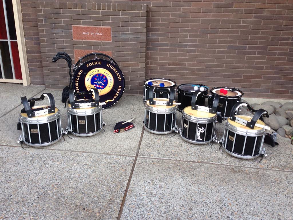 HighlandGuard's tweet image. At 11:00 PT we will be honoring our long-time DS who lost his life to pancreatic cancer. Missing drummer formation.