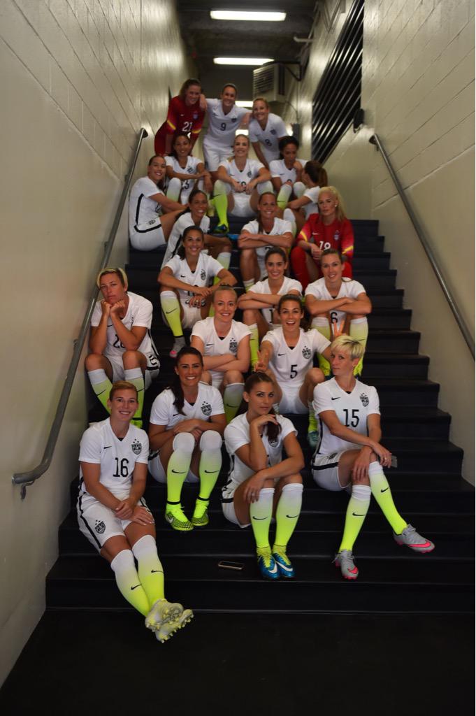 Sometimes we sit on stairs. But we always look really good doing it. #SquadGoals #TheGals #VictoryTour