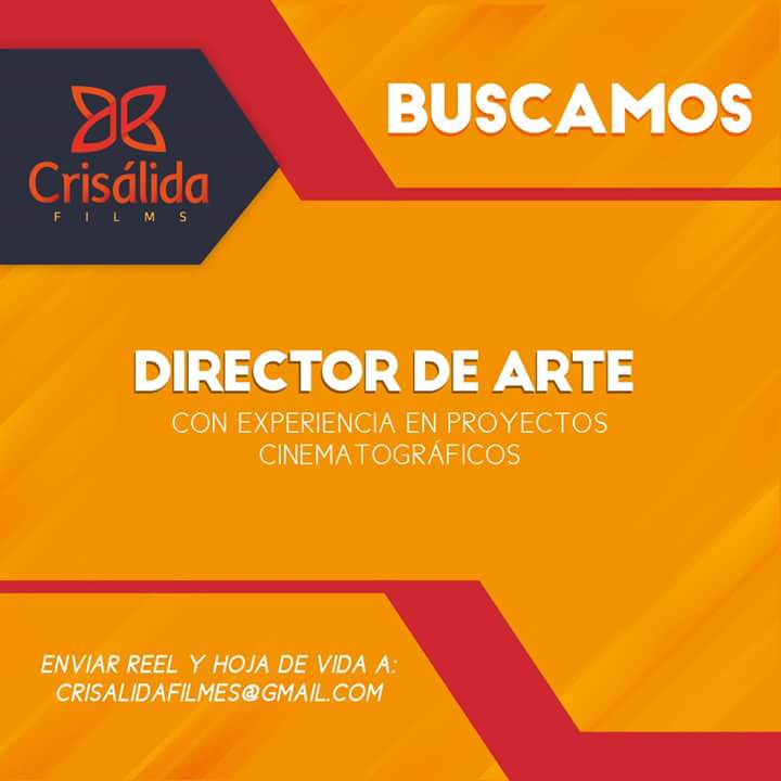 CrisalidaFilms's tweet photo. ¡Atención! Buscamos director de arte en Medellín. Enviar hoja de vida a crisalidafilmes@gmail.com #Sihaytrabajo http://t.co/OoDL09sGxF