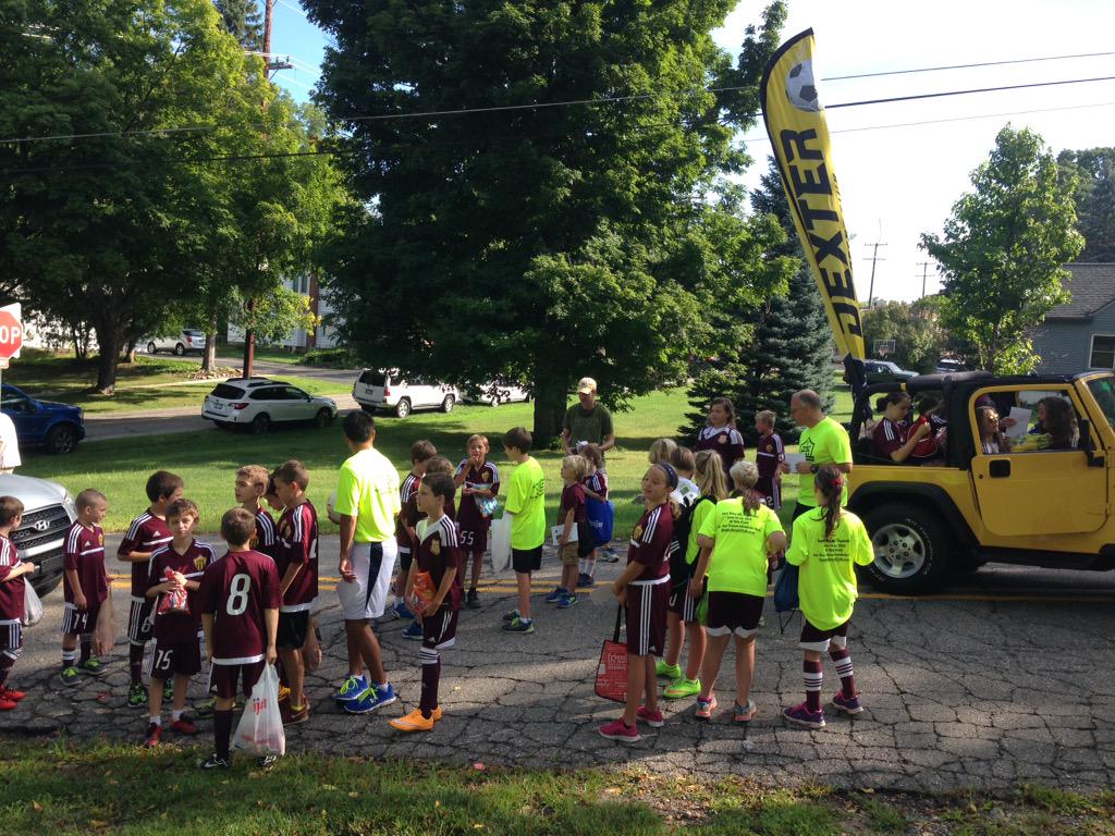Dexter players getting ready to take part in the Dexter daze parade