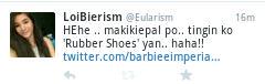 OMGitsEula's tweet photo. Oh my geee!! @barbieeimperial Tama hula koo!?? 'Rubber Shoes' nga title!! πππ #MMKDreamRun http://t.co/1iEK6TmzvH