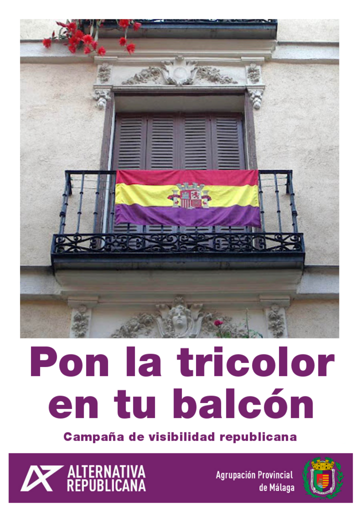 ALTER_Malaga's tweet photo. Pon la tricolor en tu balcón. Campaña de visibilidad republicana. #ProcesoConstituyente #RepúblicaYa #Málaga http://t.co/JHmDdlYzH4