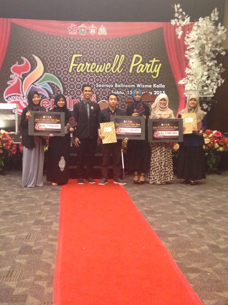 pemenang lomba KTI-Poster Ilmiah 
Juara 1-Univ.Mulawarman
Juara 2-Univ.Diponegoro
Juara 3-Univ.Islam Malang