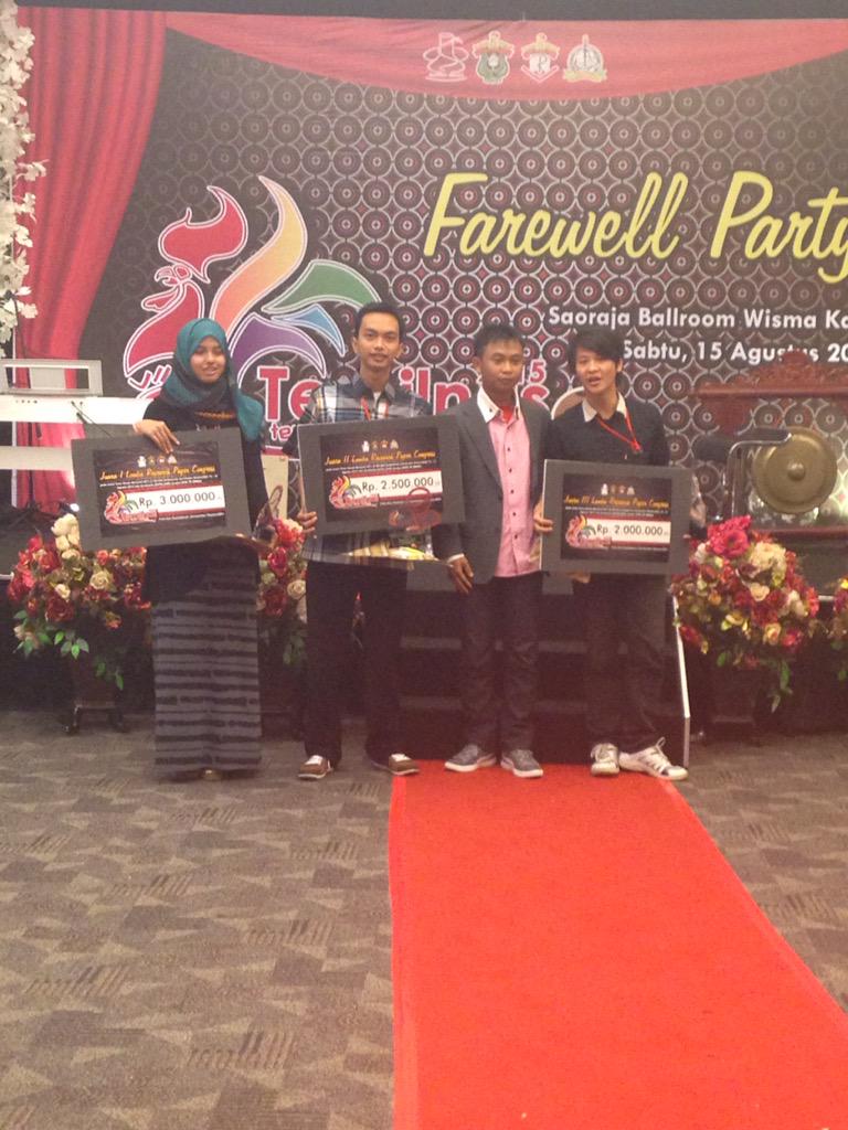 Selamat kpd pemenang lomba RPC #Temilnas2015 
Juara 1-Univ.Gadjah Mada
Juara 2-Univ.Hasanuddin
Juara 3-Univ.Andalas