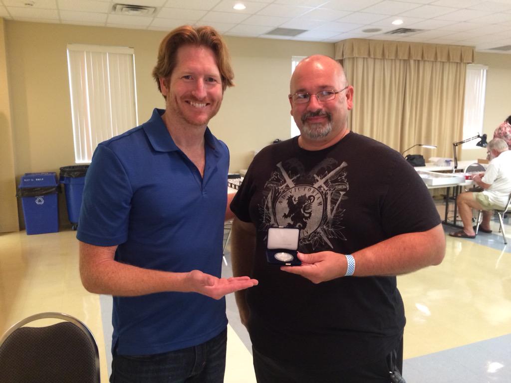 Our Silver Eagle Door Prize Winner from the March #TexasCoinShow Returns! Thank you, Mr. Eddy! TexasCoinShow.com