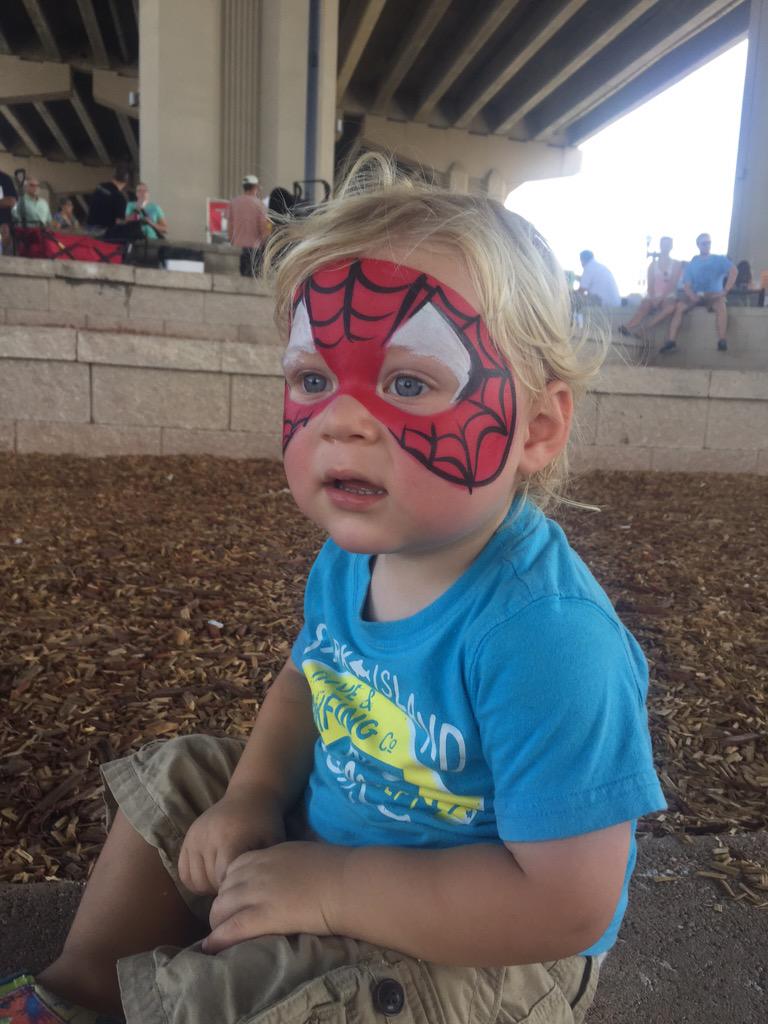 syflora's tweet photo. First face paint. Huge success! Thanks @RAMJacksonville for the best morning with live music and healthy treats! http://t.co/5HxFB1SctD