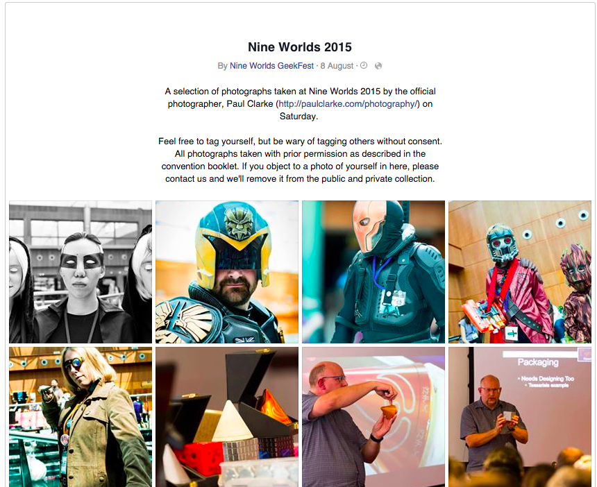 We've just uploaded some of the official #NineWorlds photos to Facebook. on.fb.me/1Euet9u