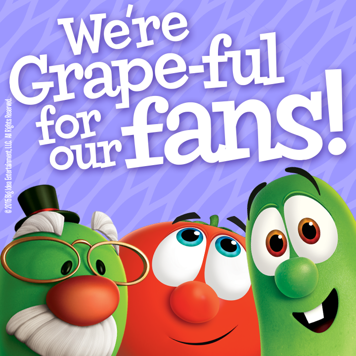 VeggieTales's tweet photo. Bob and Larry are so thankful for you! Share if you’re a #VeggieFan! http://t.co/b0HSutDxQo
