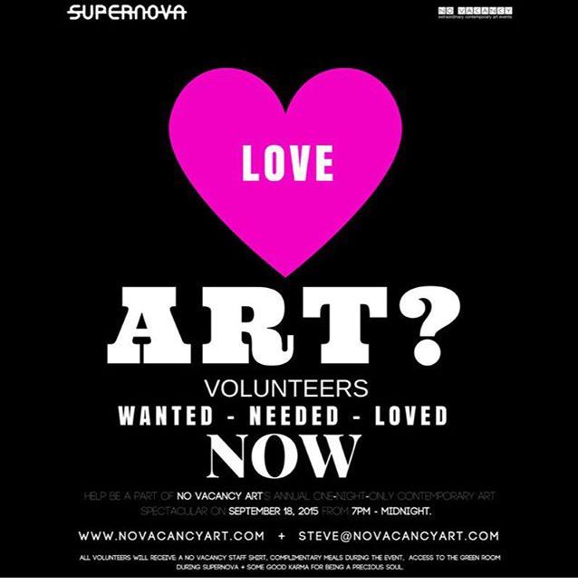 NoVacancyArt's tweet photo. Love art? We are looking for #volunteers for our banner #event on Sept 18th in @DTBurlingtonON #BurlON #NVSupernova http://t.co/Mv7svtBRcM