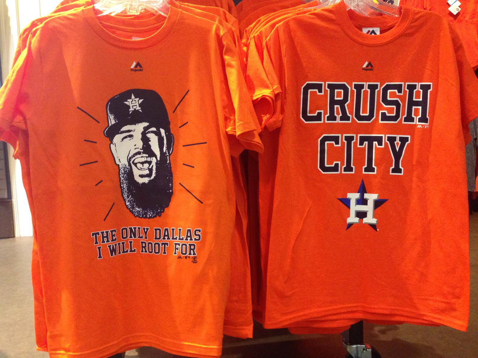 Houston Astros on X: New #CrushCity and Dallas Keuchel shirts at #Astros  Team Store! Call 800-ASTROS4 to order and they will ship!   / X